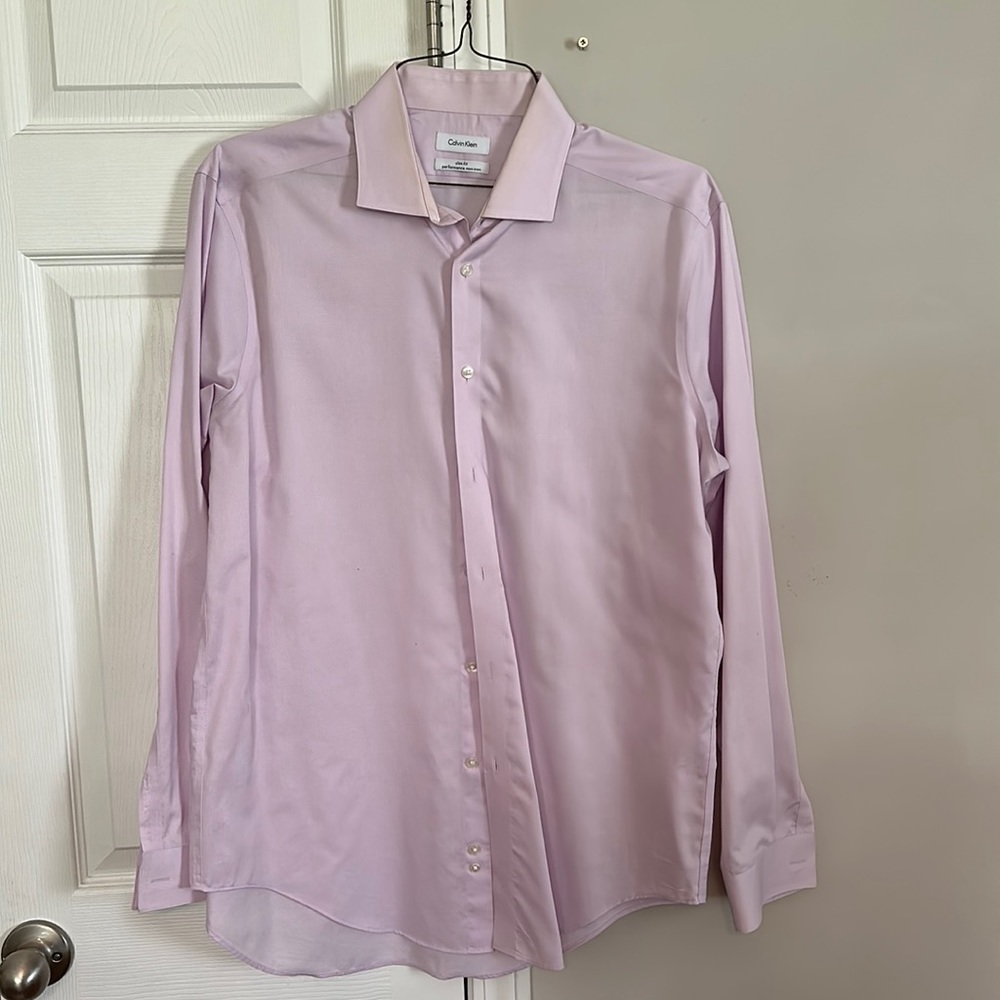 Calvin Klein slim fit performance non-iron button down neck 16 1/2 34/35